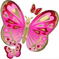 SuperShape Red,Pink & Gold Butterfly