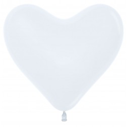 06" Fashion White Heart (50pcs)  (AIR ONLY) Sempertex Balloons