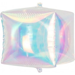 12" Iridescent Clear Cube Balloon (AIR ONLY)