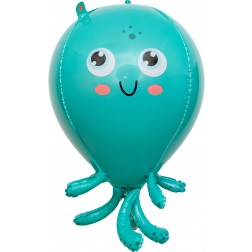 20" 3D Baby Blue Squid Balloon