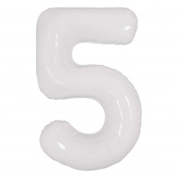 34" Milky White Number 5  (AIR ONLY)