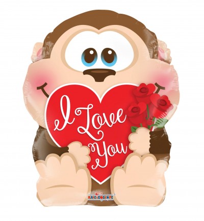  18" SP: PR ILY Monkey In Love Shape
